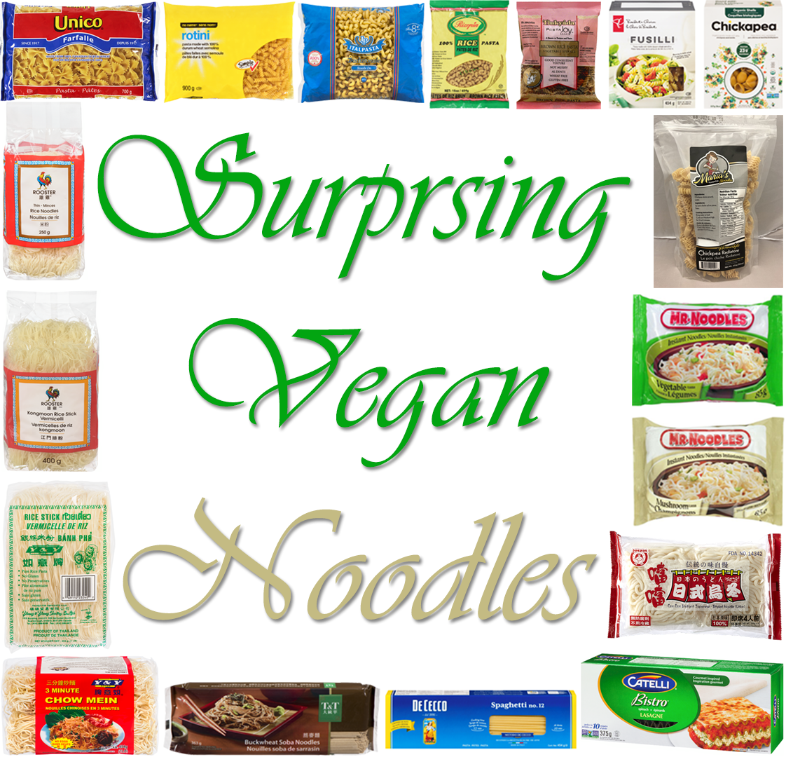 AterImber.com - The Veg Life - Surprising Vegan - Surprising Vegan Noodles Collage - vegan, vegan food, vegan tips, food blogger, new vegan tips, pasta, soba noodles, udon noodles, rice noodles, chickpea noodles